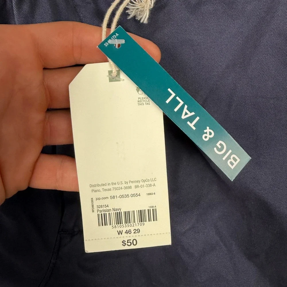 Mutual Weave Mens Big & Tall Chino Pants Parisian Navy 46x29 NWT 328154